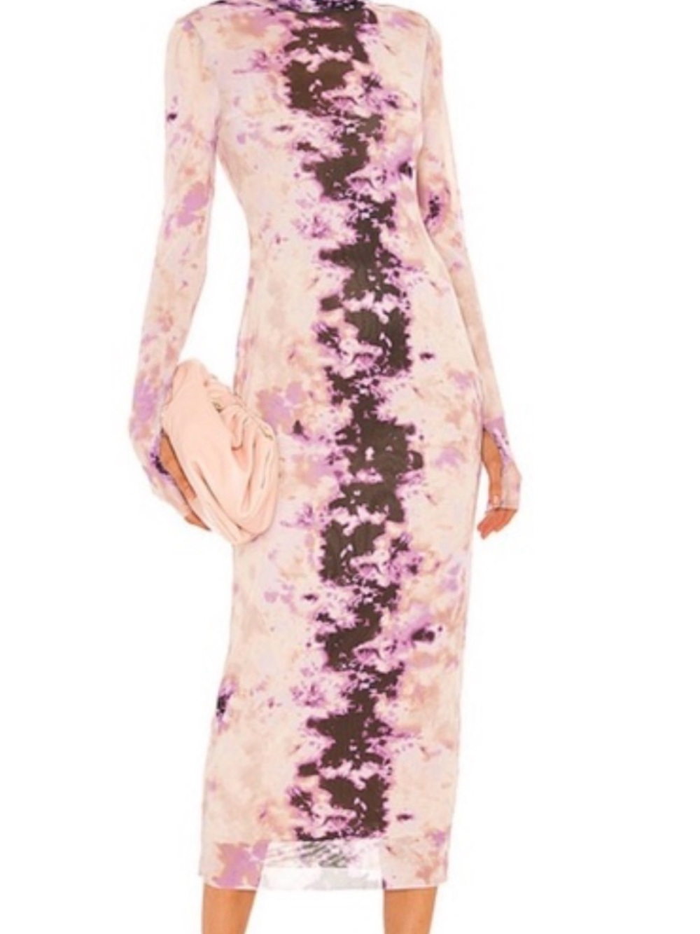 AFRM Tie-Dye Long Sleeve Loah Mesh Midi - Picture 2 of 5